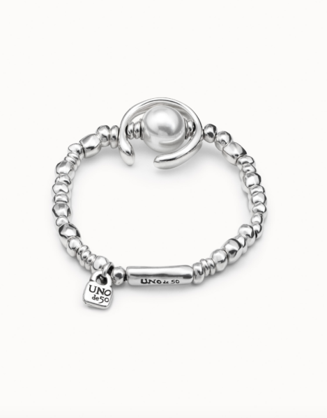 UNOde50 Silver Bracelet with Pearl